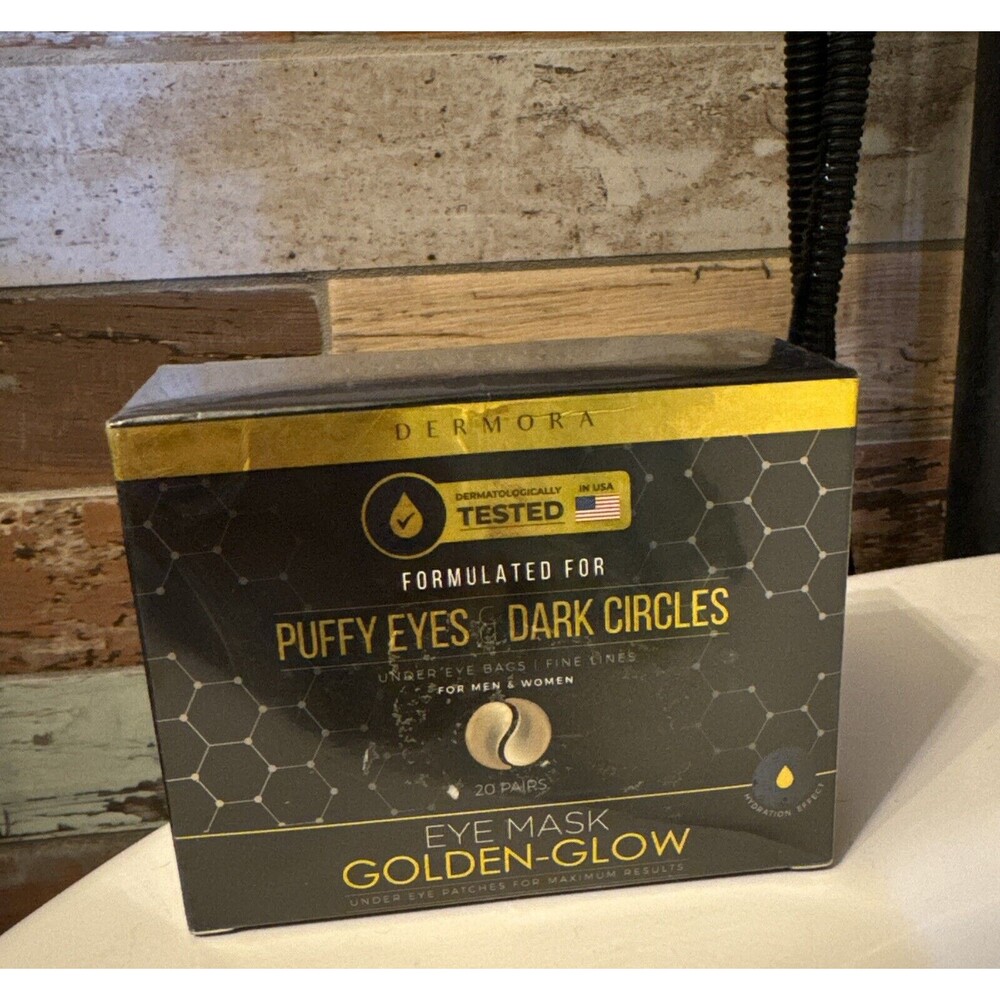 Golden Glow Under Eye Patches (20 Pairs Eye Gels) For Puffy Eyes &‎ Dark Circles
